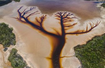 A viral photo of Lake Cakora in New South Wales, Australia, taken by Derry Moroney in December 2020.