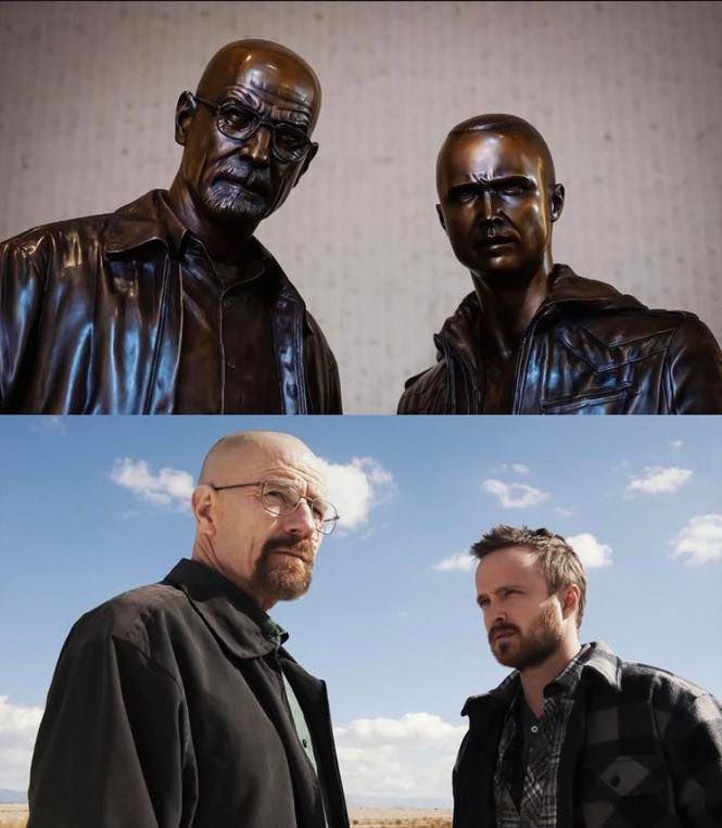 Breaking Bad Statues Of Walter White And Jesse Pinkman At The City Of Albuquerque