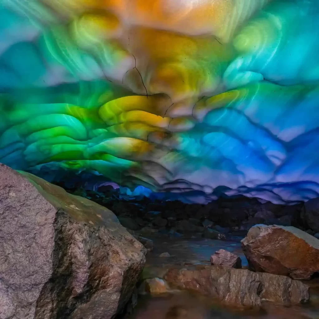 Stunning rare ‘Rainbow Cave’ discovered at Mount Rainier National Park