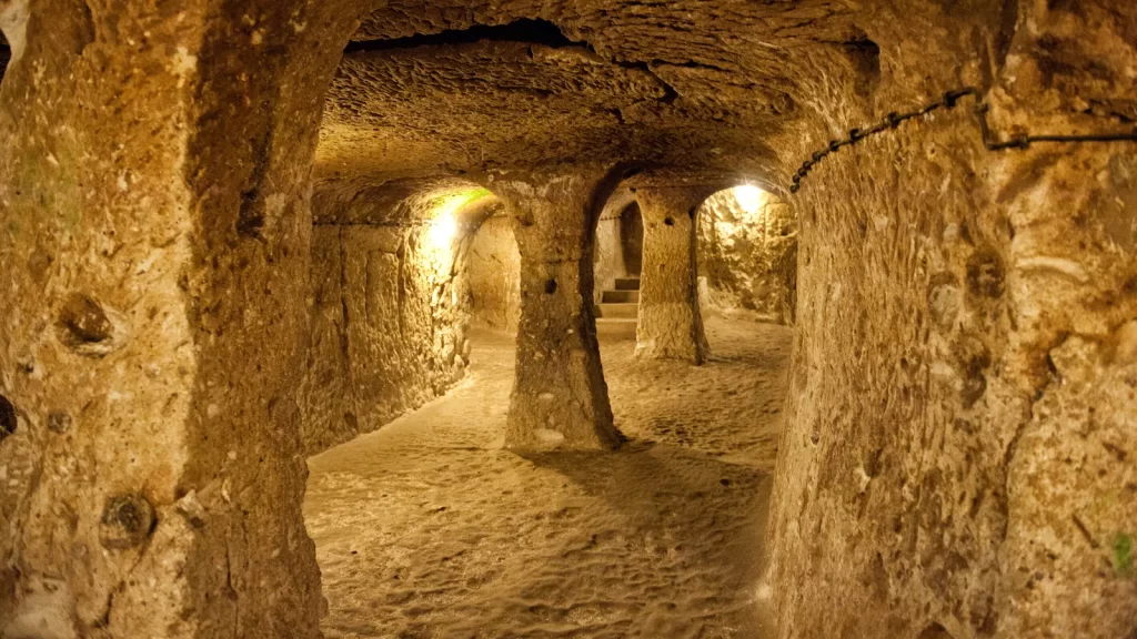 Derinkuyu is made up of 18 levels of tunnels that burrow more than 85m underground