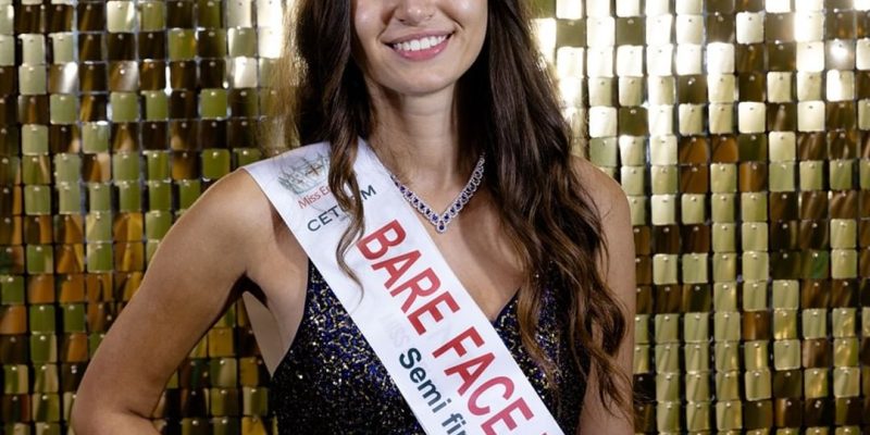 Miss England contestant becomes the first in pageant’s history to compete without makeup